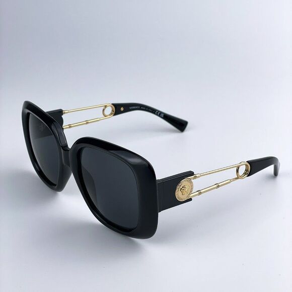 Versace VE4411 GB1/87 Sunglasses Black Grey Square Women main image 10